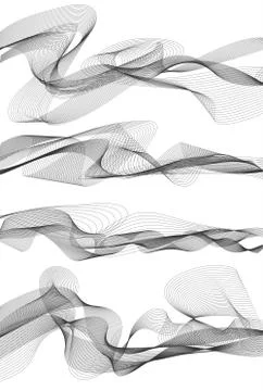 Music sound vector waves set Stock Illustration