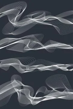 Music sound vector waves set Stock Illustration