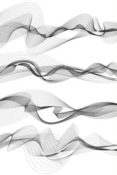 Music sound vector waves set Stock Illustration