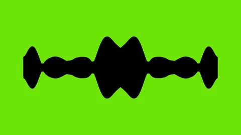 Music sound wave or audio wavefrom isolated on green screen background. Stock Footage 266147553