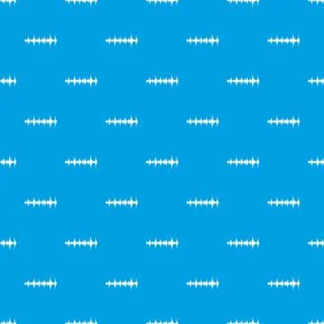 Music sound waves pattern seamless blue Illustrazione stock