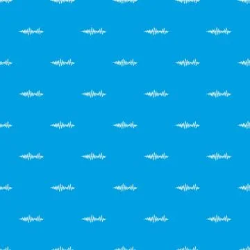 Music sound waves pattern seamless blue 스톡 일러스트