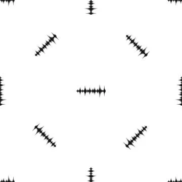 Music sound waves pattern seamless black Illustrazione stock