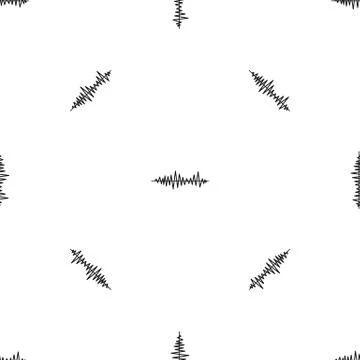Music sound waves pattern seamless black Stockillustratie
