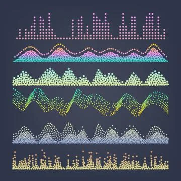 Music Sound Waves Vector. Pulse Abstract. Digital Frequency Track Equalizer 스톡 일러스트