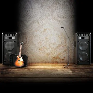 Music stage background Stock Illustration