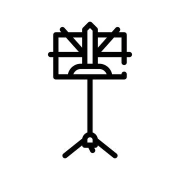 Music stand line icon vector illustration black Stock Illustration