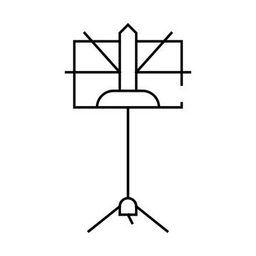 Music stand line icon vector illustration black 스톡 일러스트