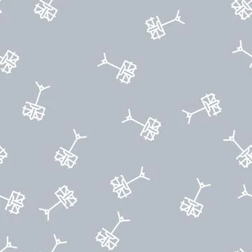 Music stand line vector seamless pattern black Stock Illustration