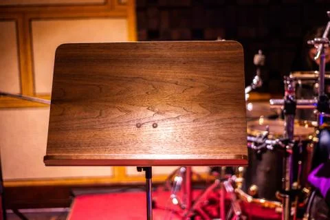 Music stand without notes in a recording studio Stock Photos