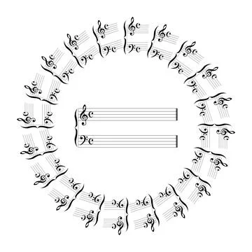 Music Stave Circle Background Stock Illustration