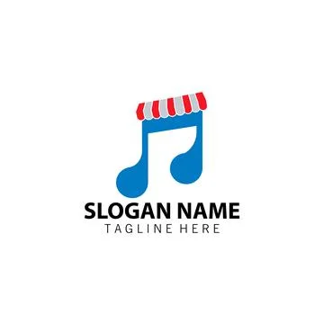 Music store logo design vector Illustrazione stock