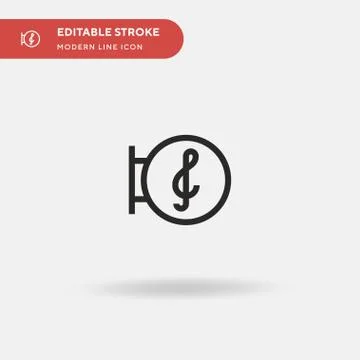 Music Store Simple vector icon. Illustration symbol design template for web m Stock Illustration