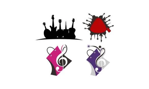 Music Store Solutions Set Stock Illustration