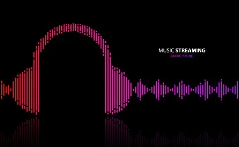 Music streaming background, vector illustration Illustrazione stock
