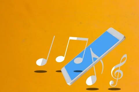 Music Streaming Concept Background Stock Photos