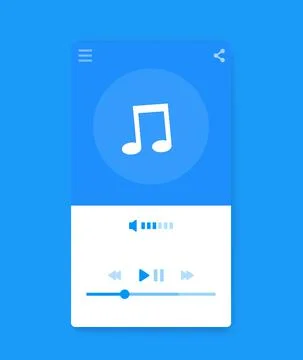 Music streaming player interface, mobile ui, vector Stock Illustration