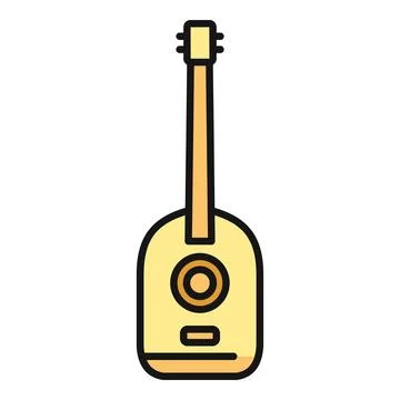 Music string instrument oud flat vector icon Stock Illustration