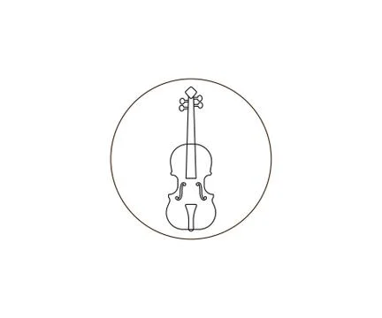 Music, string, violin icon. Vector illustration, flat design. イラスト素材