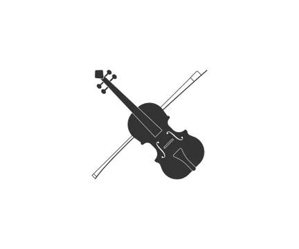 Music, string, violin icon. Vector illustration, flat design. Illustrazione stock