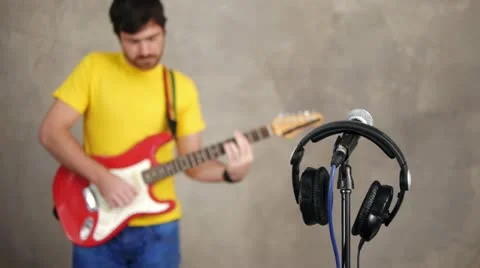 In music studio Stockbeeldmateriaal 12413891