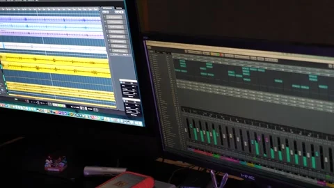 Music Studio Workstation. Stock Footage 247388407