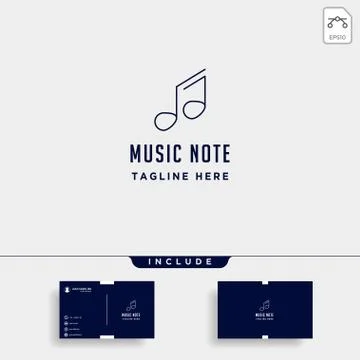 Music symbol logo vector element simple icon line isolated Stock Illustration