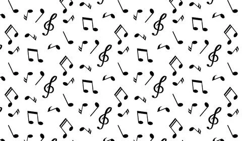 Music symbol pattern in doodle style drawn with a pencil. Music symbol on a.. Stock Illustration