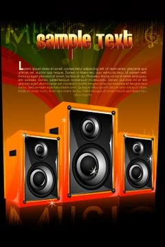 Music system on abstract background Stock Illustration