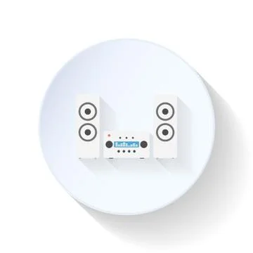 Music system flat icon Stock Illustration