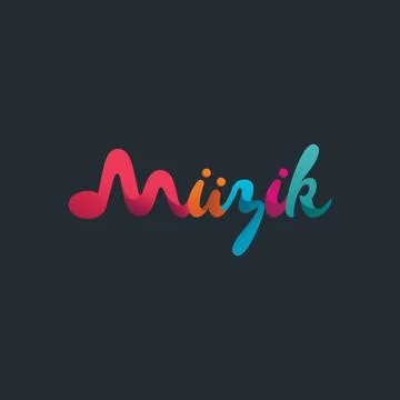 Music text vector logo design Stock Illustration