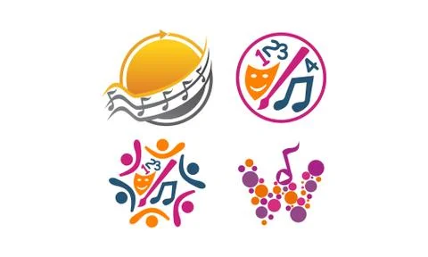 Music Theater Learning Set Stock Illustration