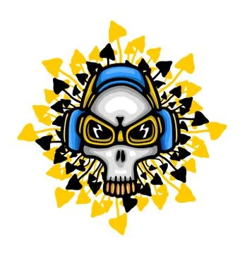 Music theme skull Stock Illustration
