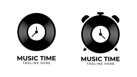 Music Time logo template, vector illustration icon element - Vector Stock Illustration