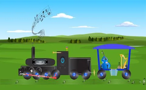 Music train Illustrazione stock