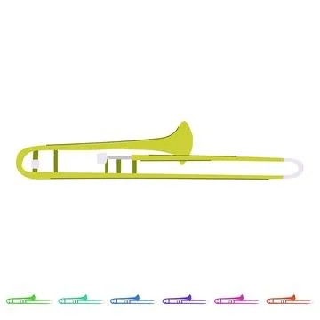 Music trombone vector cartoon graphic Stock Illustration