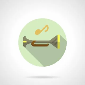Music tube flat round vector icon Stock Illustration