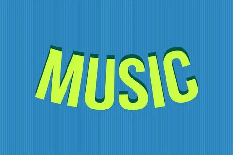 Music typography text vector design on blue background Illustrazione stock