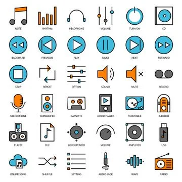 Music user interface Stock Illustration