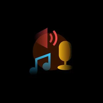 Music. Vector icon in gradient style. Editable illustration Stock Illustration