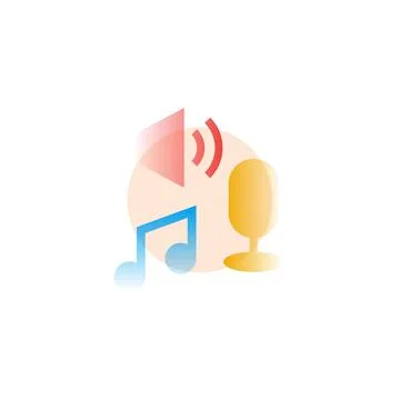 Music. Vector icon in gradient style. Editable illustration Stock Illustration