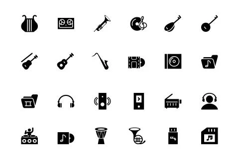 Music Vector Icons Pack Stock Illustration