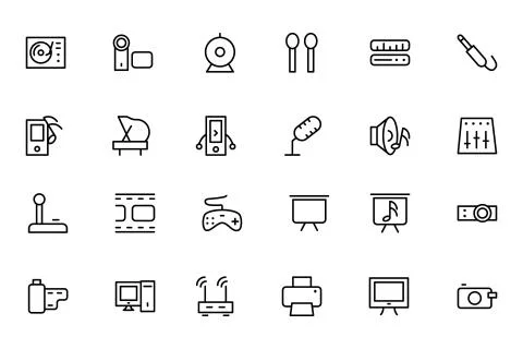 Music Vector Line Icons Pack Stock Illustration