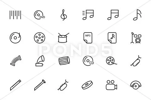 Music Vector Line Icons Set