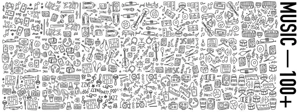 Music vector set bundle design イラスト素材