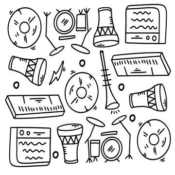 Music vector set bundle design Stock Illustration