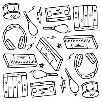 Music vector set bundle design Stock Illustration