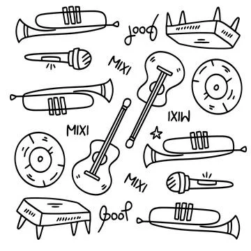 Music vector set bundle design Stockillustratie