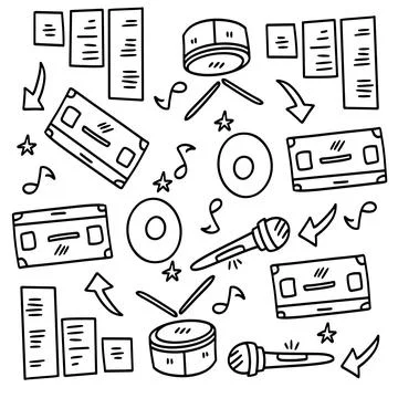 Music vector set bundle design Stock Illustration