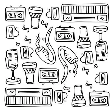 Music vector set bundle design Stock Illustration